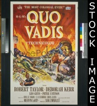 Q423 QUO VADIS one-sheet movie poster '51 Taylor, Kerr, Ustinov