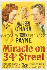 287 MIRACLE ON 34TH STREET ('47) linen 1sheet