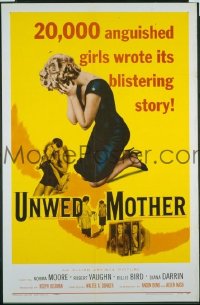 #467 UNWED MOTHER 1sh '58 great image! 