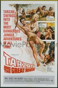Q698 TARZAN & THE GREAT RIVER one-sheet movie poster '67 Henry