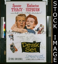 #7530 DESK SET 1sh '57 Spencer Tracy, Hepburn 