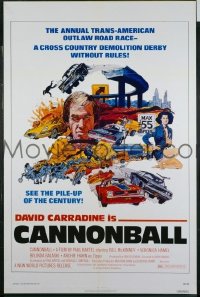 A138 CANNONBALL one-sheet movie poster '76 trans-am car racing