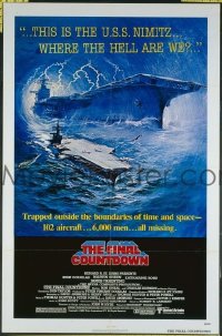 A375 FINAL COUNTDOWN one-sheet movie poster '80 Kirk Douglas, Martin Sheen