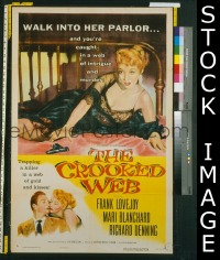 #154 CROOKED WEB 1sh '55 bad girl film noir! 