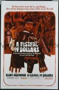 VHP7 489 FISTFUL OF DOLLARS one-sheet movie poster '67 Clint Eastwood