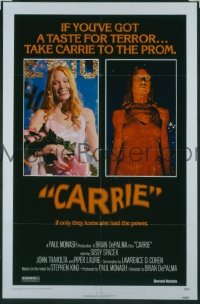 P340 CARRIE one-sheet movie poster '76 Spacek, Stephen King
