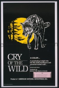 #7485 CRY OF THE WILD 1sh '73 timber wolves! 