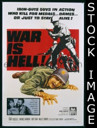 Q830 WAR IS HELL one-sheet movie poster '64 Tony Russell, Barron