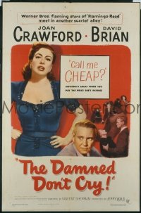 #194 DAMNED DON'T CRY 1sh '50 Crawford 
