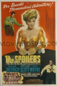 JW 198 SPOILERS one-sheet movie poster R47 Dietrich, Wayne, gambling image!