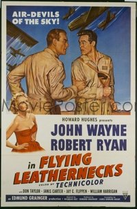 JW 253 FLYING LEATHERNECKS one-sheet movie poster '51 John Wayne, Marine pilot
