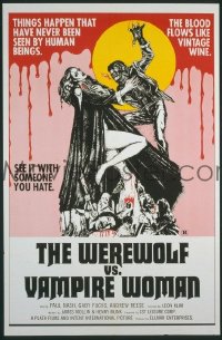 Q844 WEREWOLF VS VAMPIRE WOMAN one-sheet movie poster '71 Nash, Fuchs