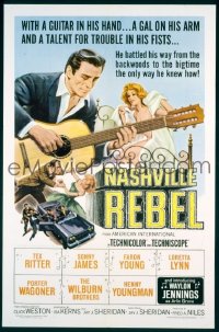 #383 NASHVILLE REBEL 1sh '66 Waylon Jennings 