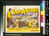 K345 SAN ANTONE title lobby card '53 Rod Cameron, western