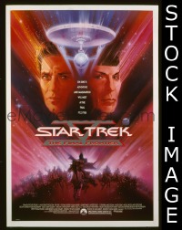 #370 STAR TREK V advance 1sh '89 The Final Frontier, William Shatner & Leonard Nimoy by Bob Peak!