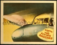 #326 EARTH VS THE FLYING SAUCERS lobby card '56 great UFO image!!