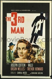 VHP7 066 3RD MAN one-sheet movie poster R54 classic Orson Welles film noir!