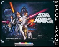 #231 STAR WARS British quad '77 George Lucas classic sci-fi epic, art by Tom William Chantrell!