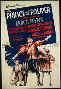 #9629 PRINCE & THE PAUPER 1sh '37 Errol Flynn 