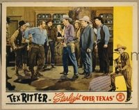 t456 STARLIGHT OVER TEXAS movie lobby card '38 Tex Ritter w/2 guns!