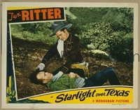 t455 STARLIGHT OVER TEXAS movie lobby card '38 Tex Ritter close up!