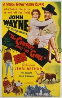 JW 213 LADY TAKES A CHANCE one-sheet movie poster R54 John Wayne, Jean Arthur