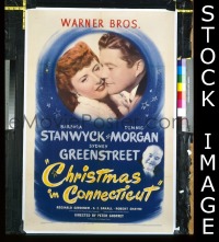 P379 CHRISTMAS IN CONNECTICUT one-sheet movie poster '45 Stanwyck