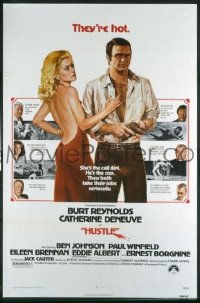 A595 HUSTLE one-sheet movie poster '75 Burt Reynolds, Deneuve