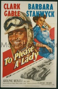Q751 TO PLEASE A LADY one-sheet movie poster '50 Gable, car racing!