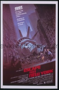 A349 ESCAPE FROM NEW YORK one-sheet movie poster '81 Kurt Russell