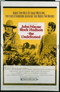JW 317 UNDEFEATED style B one-sheet movie poster '69 John Wayne, Rock Hudson