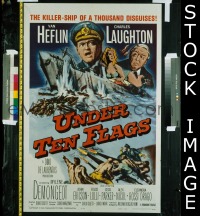 Q788 UNDER 10 FLAGS one-sheet movie poster '60 Charles Laughton