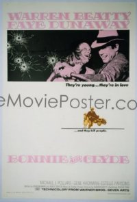 P268 BONNIE & CLYDE one-sheet movie poster '67 Beatty, Dunaway