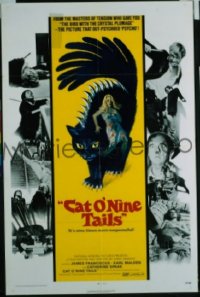 P352 CAT O' 9 TAILS one-sheet movie poster '71 Dario Argento sci-fi!