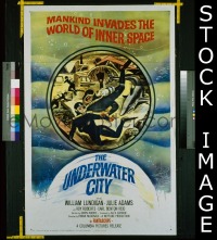 #548 UNDERWATER CITY 1sh '61 scuba sci-fi! 