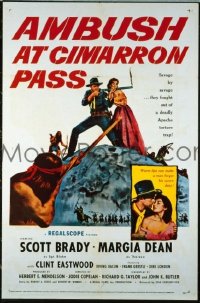 P099 AMBUSH AT CIMARRON PASS one-sheet movie poster '58 Clint Eastwood