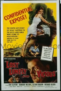 #7509 LOST, LONELY & VICIOUS 1sh '58 bad girl 