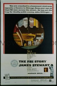 1536 FBI STORY one-sheet movie poster '59 Jimmy Stewart, Vera Miles
