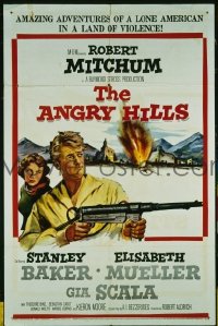 #7238 ANGRY HILLS 1sh '59 Robert Mitchum 