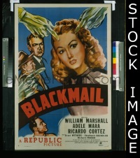 #039 BLACKMAIL 1sh '47 film noir! 