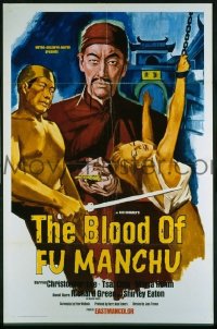 P253 BLOOD OF FU MANCHU one-sheet movie poster '68 Christopher Lee