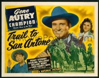 t252 TRAIL TO SAN ANTONE style B half-sheet movie poster '47 Gene Autry
