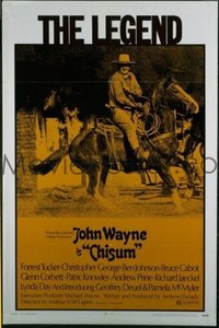 JW 319 CHISUM one-sheet movie poster '70 big John Wayne on horse, The Legend!