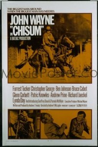 P374 CHISUM int'l one-sheet movie poster '70 big John Wayne!