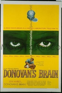 VHP7 243 DONOVAN'S BRAIN one-sheet movie poster '53 classic grade Z horror!