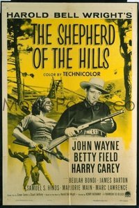 JW 189 SHEPHERD OF THE HILLS one-sheet movie poster R55 John Wayne w/rifle!