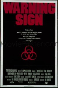 Q833 WARNING SIGN one-sheet movie poster '85 Sam Waterston