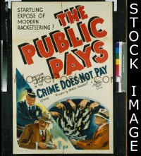 #9644 PUBLIC PAYS 1sh '36 crime does not pay! 