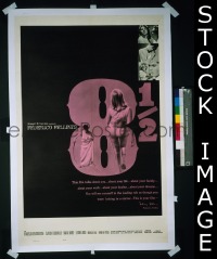 P060 8 1/2 one-sheet movie poster '63 Federico Fellini, Mastroianni