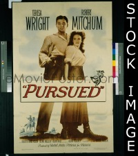A947 PURSUED one-sheet movie poster '47 Robert Mitchum, Teresa Wright